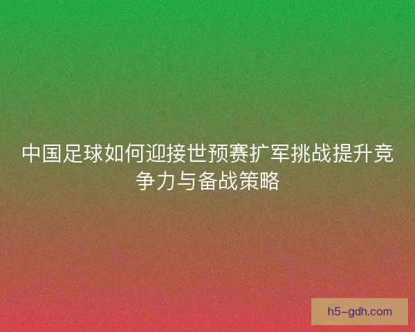 中国足球如何迎接世预赛扩军挑战提升竞争力与备战策略